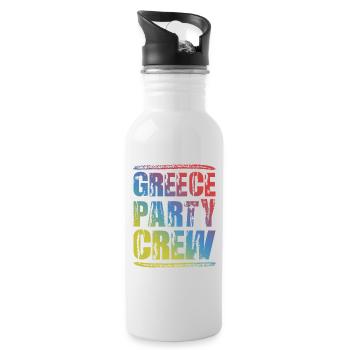 Greece Party Crew Colorful - Water bottle with straw - white - Right