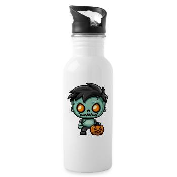 Zombie Halloween Gruselig Baby - Trinkflasche mit integriertem Trinkhalm - Weiß - Rechts