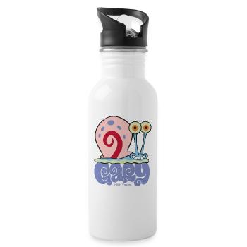 Spongebob Squarepants Gary Character Design - Water bottle with straw - white - Right