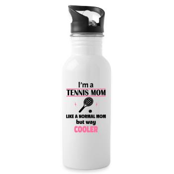 Coolste Tennis-Mama - Trinkflasche mit integriertem Trinkhalm - Weiß - Rechts