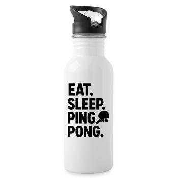 Tischtennis Ping Pong Ping-pong pingpong - Trinkflasche mit integriertem Trinkhalm - Weiß - Rechts
