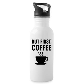 Kaffee But First Coffee - Water bottle with straw - white - Right
