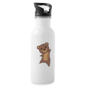 Ours ours ours mignon ours brun mignon ours - Gourde avec paille intégrée - blanc - Droite
