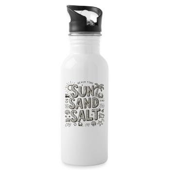 Beach Time Sun Sand Salt - Water bottle with straw - white - Right