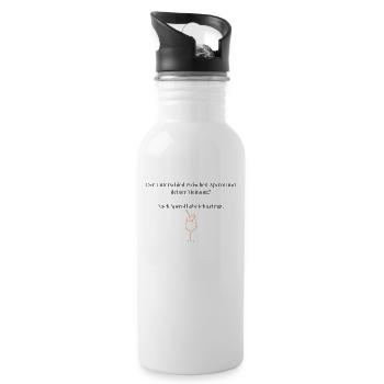 Der Unterschied - Trinkflasche mit integriertem Trinkhalm - Weiß - Rechts