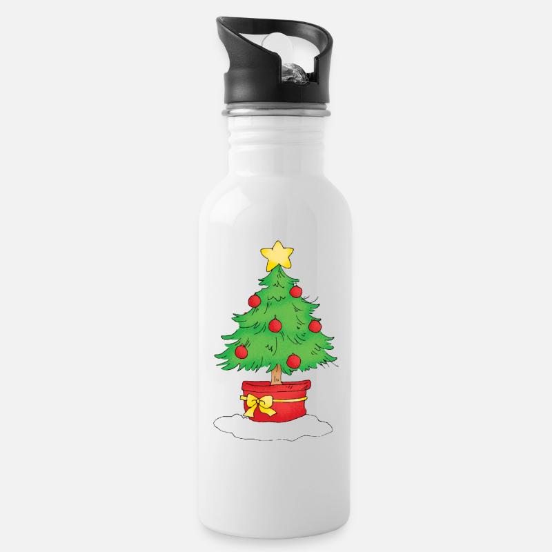 Christmas Tree - Gourde avec paille intégrée - blanc