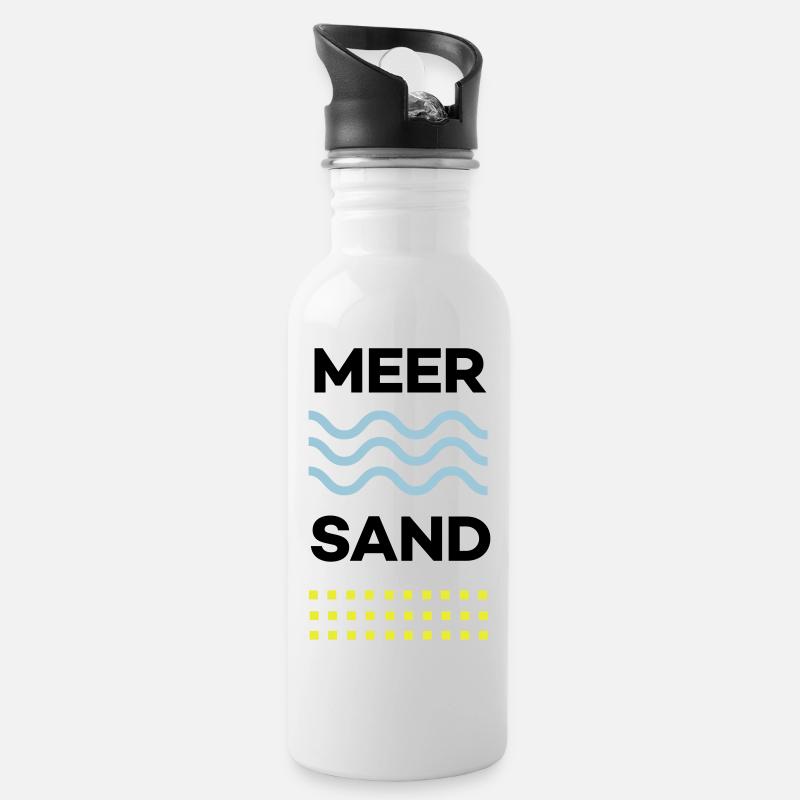 MEER&SAND - Trinkflasche mit integriertem Trinkhalm - Weiß