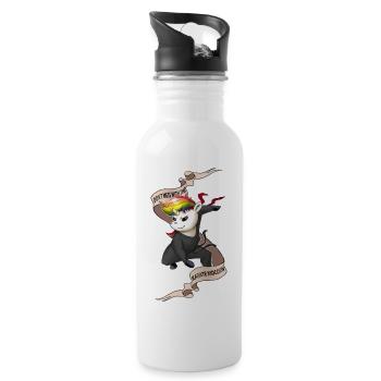KarateUnicornfinal1 - Water bottle with straw - white - Right