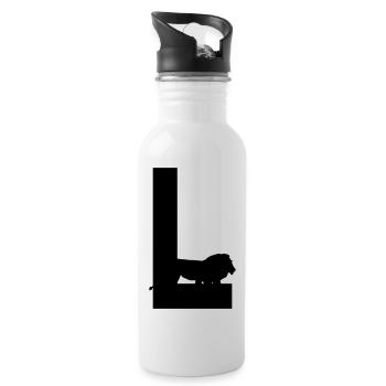 L lion - Gourde avec paille intégrée - blanc - Droite