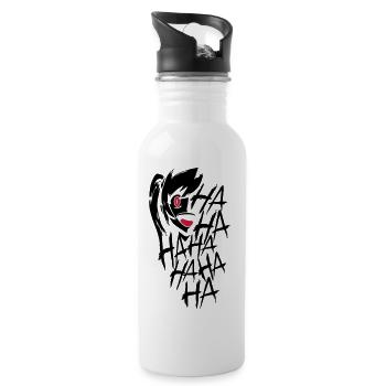 Creepy Laugh - Trinkflasche mit integriertem Trinkhalm - Weiß - Rechts