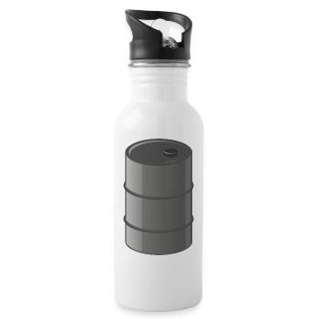 benzin gas tankstelle petrol station oil productio - Trinkflasche mit integriertem Trinkhalm - Weiß - Rechts
