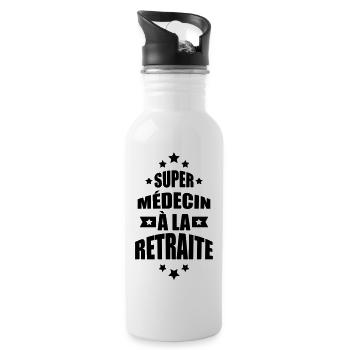 super médecin à la retraite - Gourde avec paille intégrée - blanc - Droite