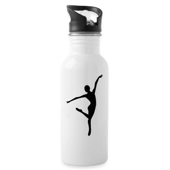 Ballett - Ballerina - Trinkflasche mit integriertem Trinkhalm - Weiß - Rechts