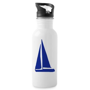 sailboat - Water bottle with straw - white - Right