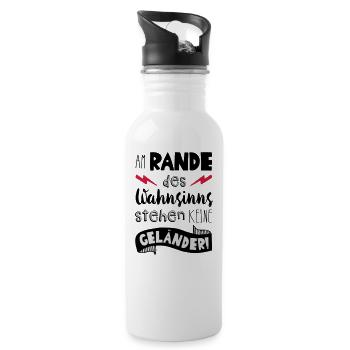 On the edge of the madness there are no railings! - Water bottle with straw - white - Right
