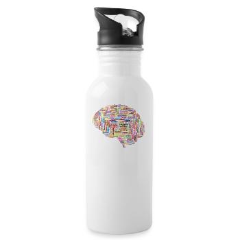 Brain Psychology - Water bottle with straw - white - Right