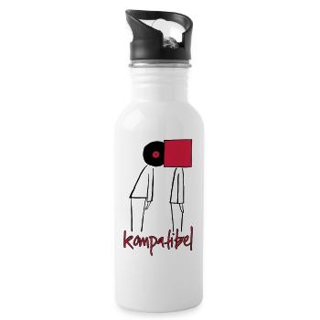 Vinyl collectors love - Water bottle with straw - white - Right