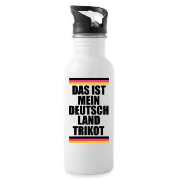 Das ist mein Deutschland Trikot Germany Trikot - Trinkflasche mit integriertem Trinkhalm - Weiß - Rechts