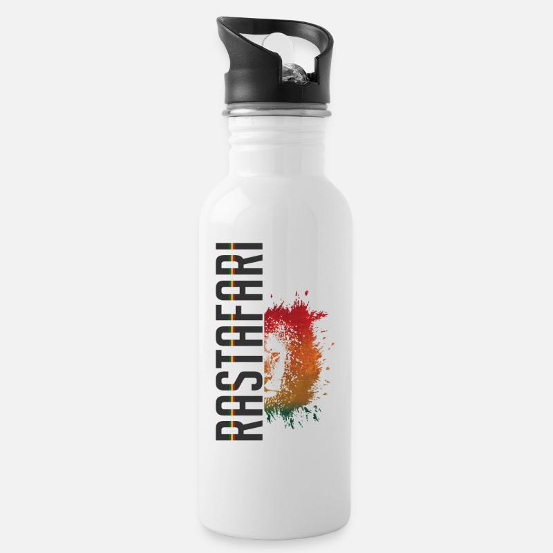 Rastasplash Design - Gourde avec paille intégrée - blanc