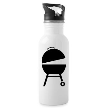 Grill - Trinkflasche mit integriertem Trinkhalm - Weiß - Rechts