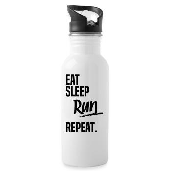 EAT SLEEP RUN - Gourde avec paille intégrée - blanc - Droite