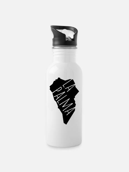 La Palma - Trinkflasche mit integriertem Trinkhalm - Weiß
