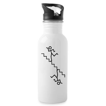 stair way - Trinkflasche mit integriertem Trinkhalm - Weiß - Rechts