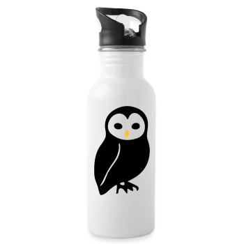 Hibou - Gourde avec paille intégrée - blanc - Droite