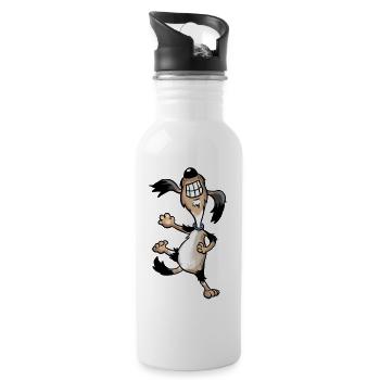 Dancing dog - Water bottle with straw - white - Right