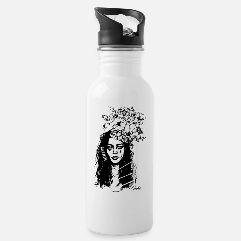 ATEM - Trinkflasche mit integriertem Trinkhalm - Weiß