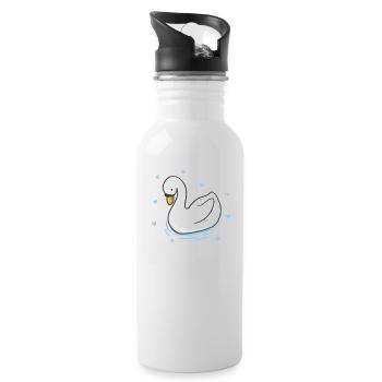 swan - Water bottle with straw - white - Right