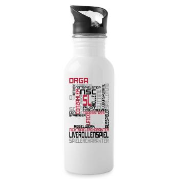 Textwolke LARP - Trinkflasche mit integriertem Trinkhalm - Weiß - Rechts