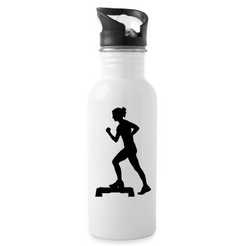 Aerobic - Trinkflasche mit integriertem Trinkhalm - Weiß - Rechts