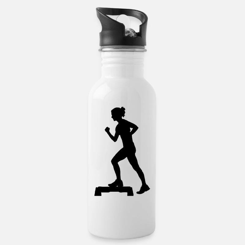 Aerobic - Trinkflasche mit integriertem Trinkhalm - Weiß