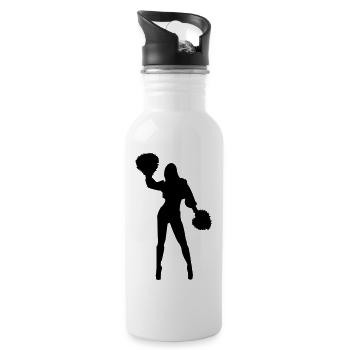cheerleading - Trinkflasche mit integriertem Trinkhalm - Weiß - Rechts