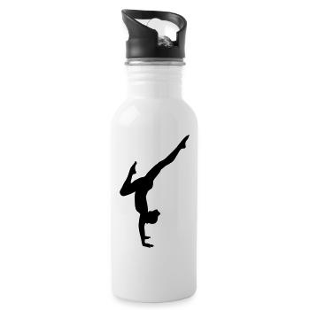 Turnerin Bodenturnen Kunstturnen Yoga - Trinkflasche mit integriertem Trinkhalm - Weiß - Rechts