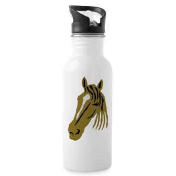 Cheval - Gourde avec paille intégrée - blanc - Droite