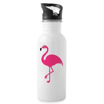 Humour mignon Flamingo - Gourde avec paille intégrée - blanc - Droite