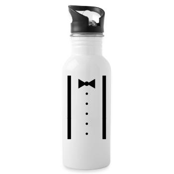 Hosenträger - Trinkflasche mit integriertem Trinkhalm - Weiß - Rechts