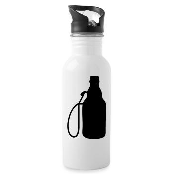 Biertankstelle - Trinkflasche mit integriertem Trinkhalm - Weiß - Rechts