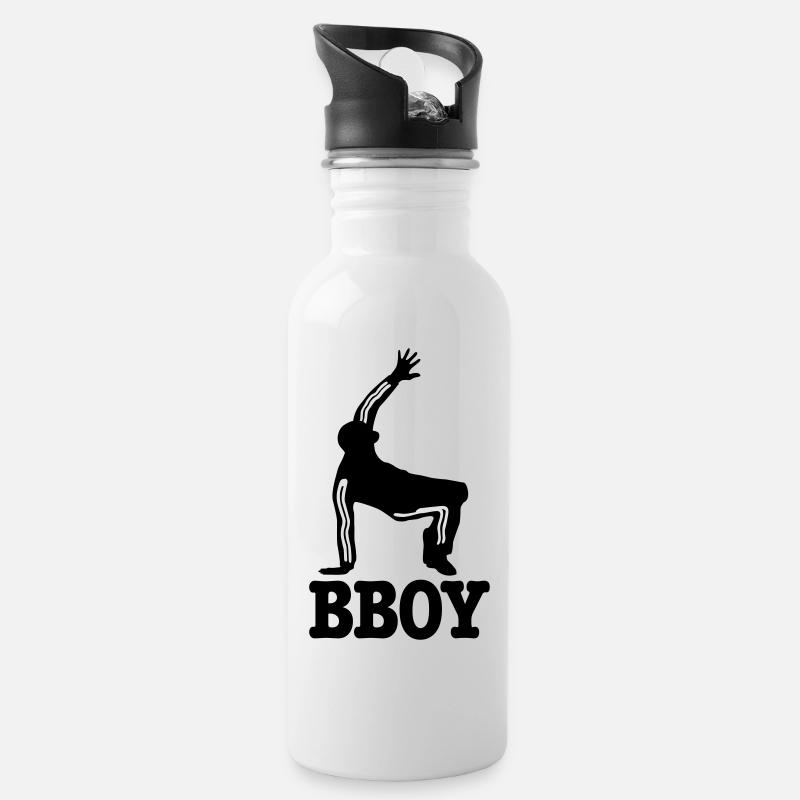 bboy - Trinkflasche mit integriertem Trinkhalm - Weiß