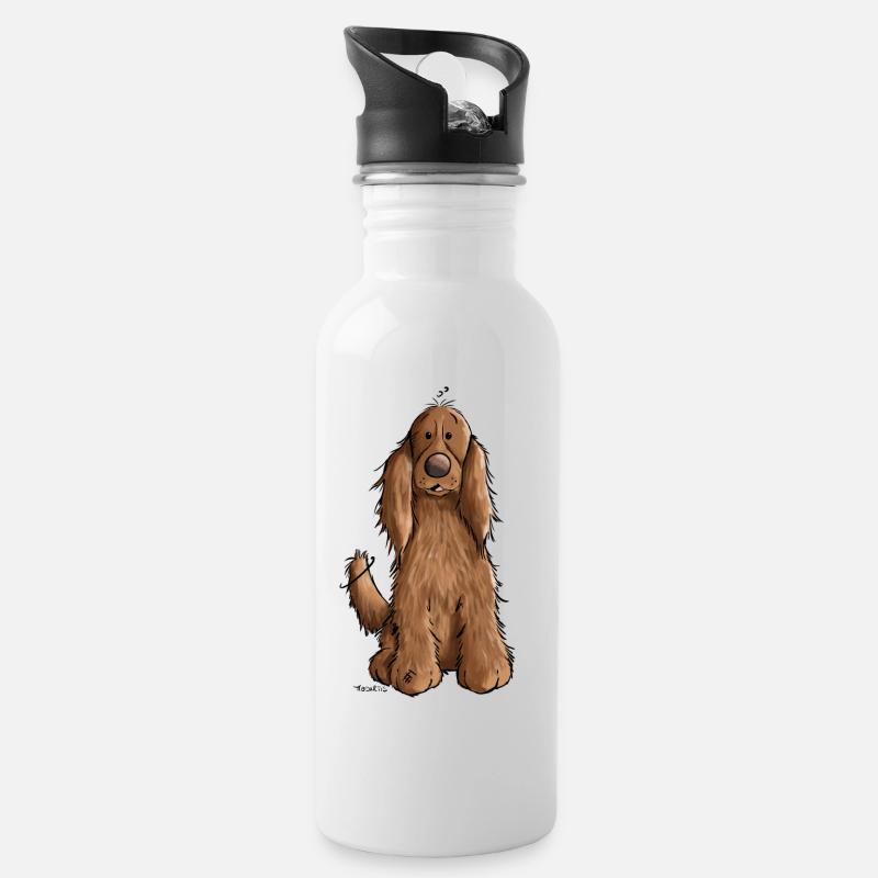 Cocker spaniel anglais - Gourde avec paille intégrée - blanc