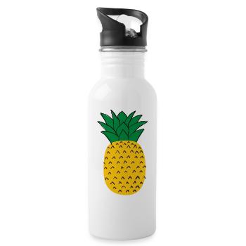 pineapple - Water bottle with straw - white - Right