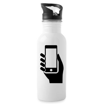 mobil_phone_01 - Gourde avec paille intégrée - blanc - Droite