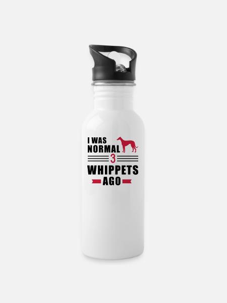 Whippet - Water bottle with straw - white