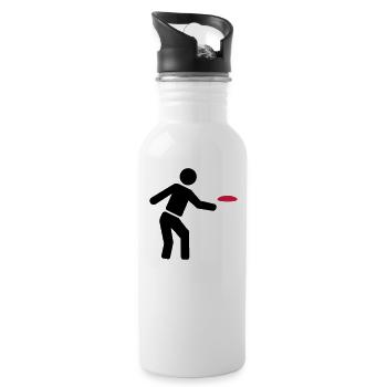 Discgolf - Trinkflasche mit integriertem Trinkhalm - Weiß - Rechts