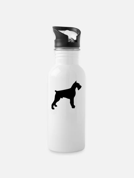 giant schnauzer - Water bottle with straw - white