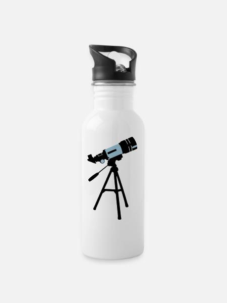 Telescope, Astronomy - télescope - Gourde avec paille intégrée - blanc