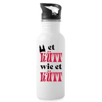 Karneval - Trinkflasche mit integriertem Trinkhalm - Weiß - Rechts