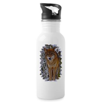 wolf - Trinkflasche mit integriertem Trinkhalm - Weiß - Rechts